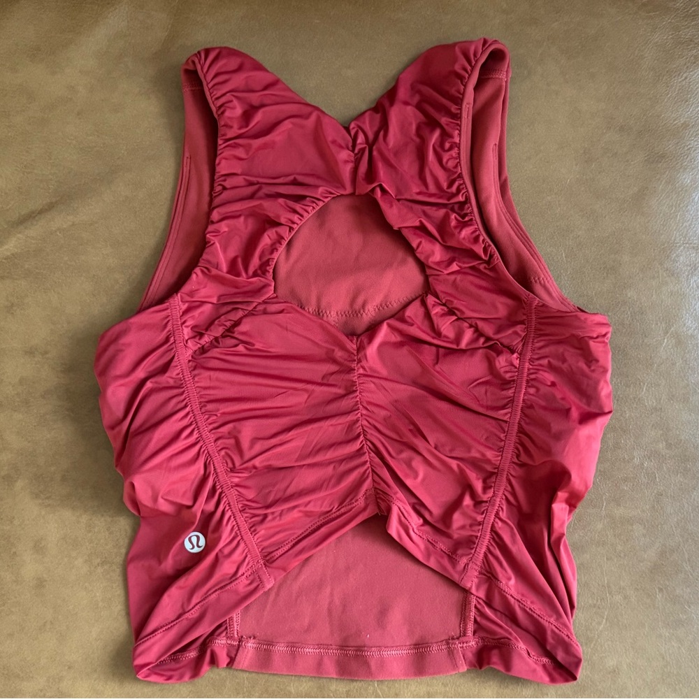 Lululemon Athletica Crimson Ruched Tank Top